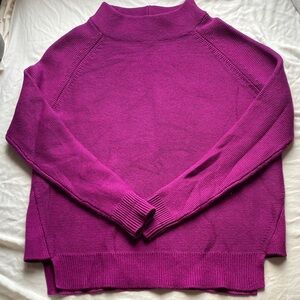 Elegant Magenta mock Cashmere Studio Turtleneck Sweater